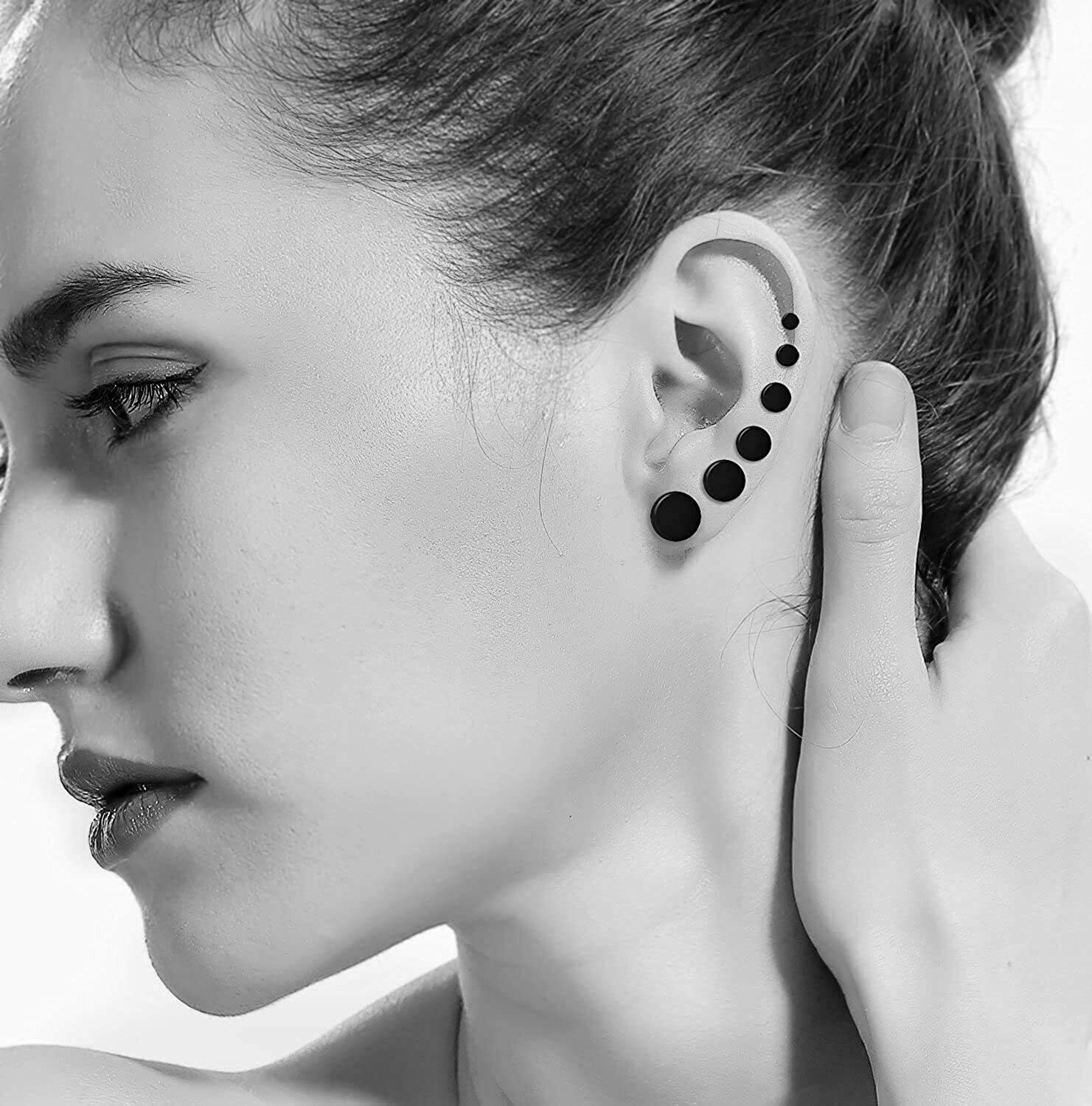 3MM-14MM Screw Stud Earrings for Men Women Steel Cheater Fake Ear Plugs Gauges