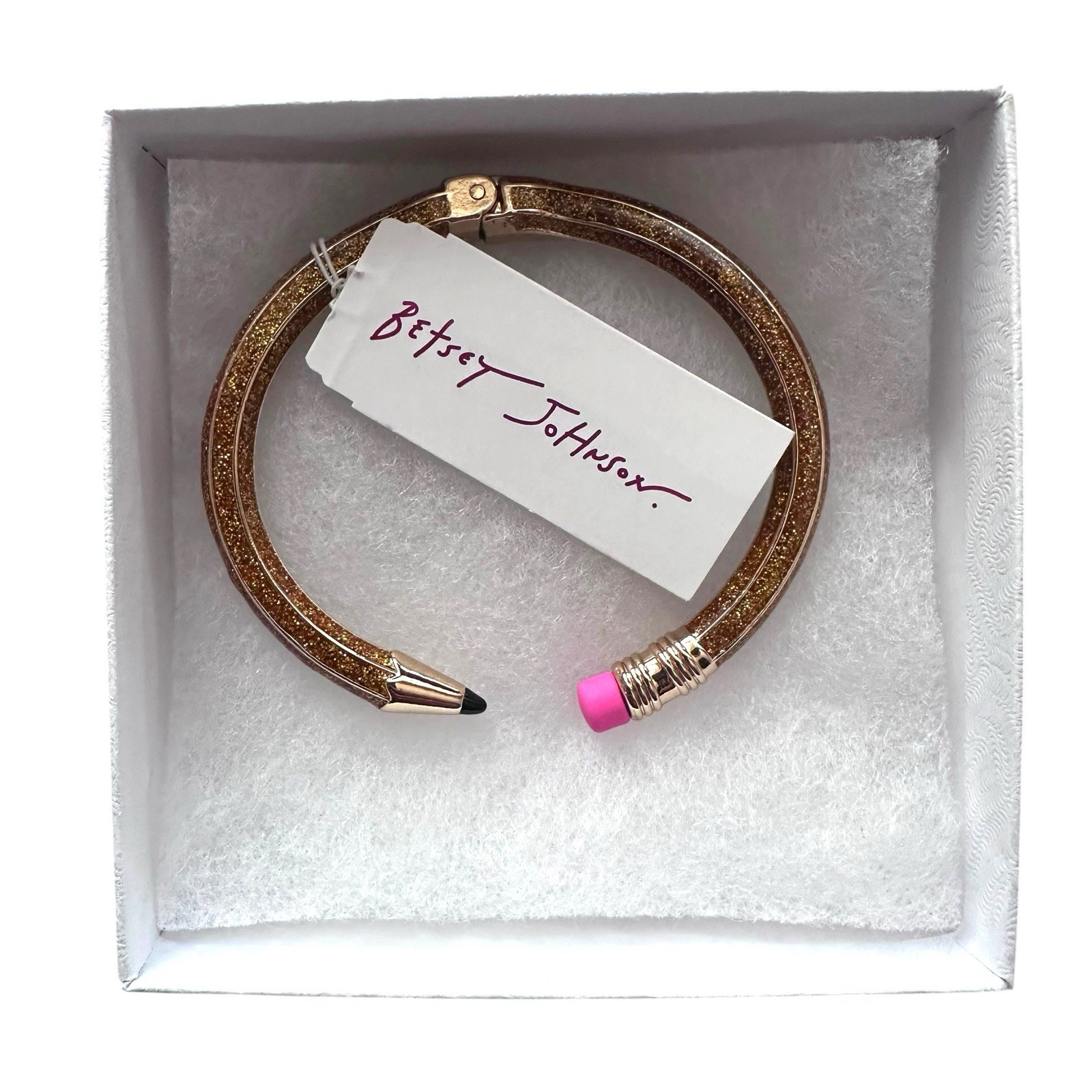 Betsey Johnson Open Hinge Enamel Pencil Bangle Bracelet