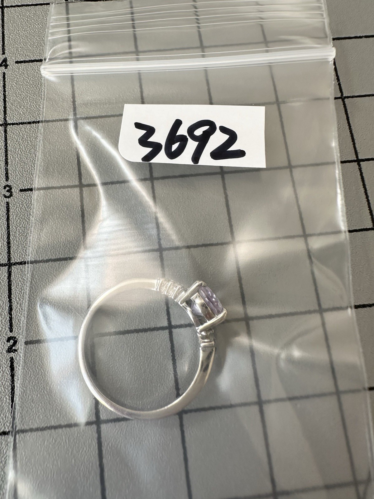 18k Gold Plated Purple Clear Stone Ring Size 7