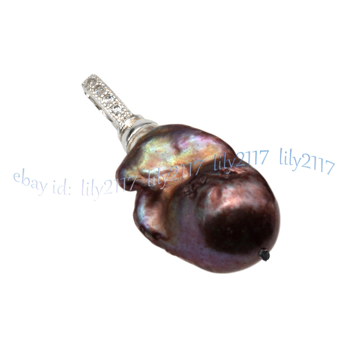 Huge 15x20mm Real Natural Multicolor Keshi Baroque Pearl Pendant 14K Gold Plated