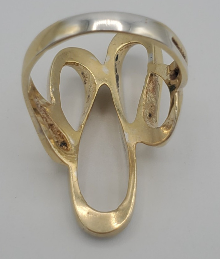 Sterling Silver Ladies Ring Swirl Design Size 5 1/2 No Makers Mark 2 1/2mm x 30m