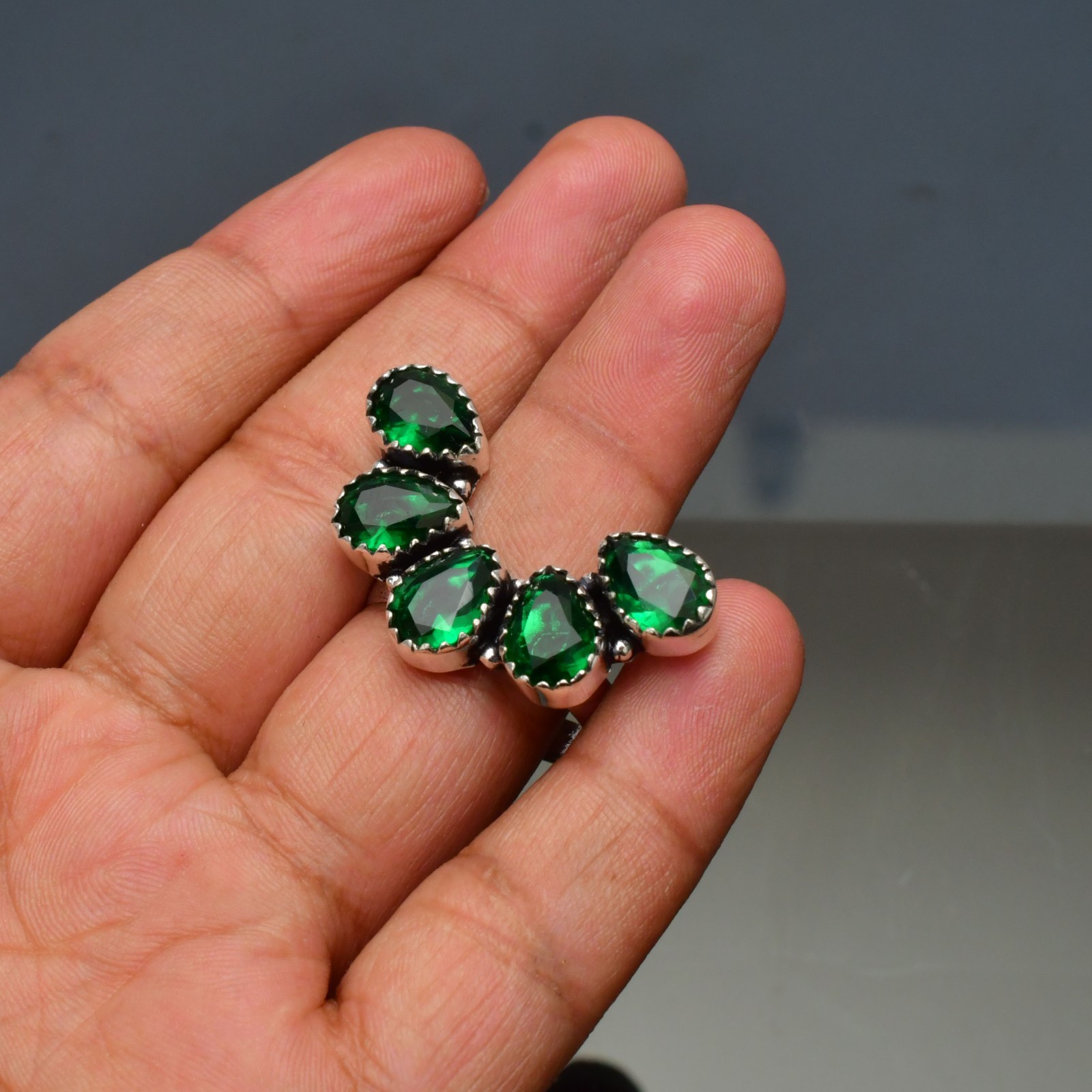 Chrome Diopside(Lab-Created)Gemstone 925 sterling silver Handmade Ring- All Size