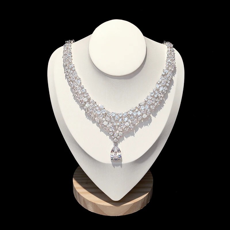 Premium Bridal wedding Jewelry Sets Necklace Engagement Dinner Party Prom