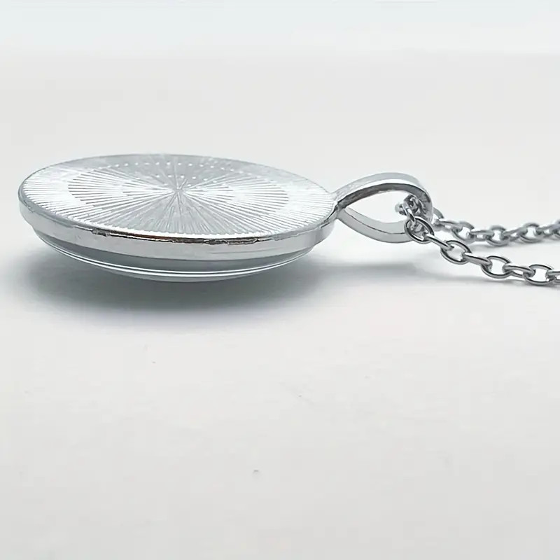 Wolf Round Necklace Jewelry Silvery Nature Animal Butterfly Pendant A