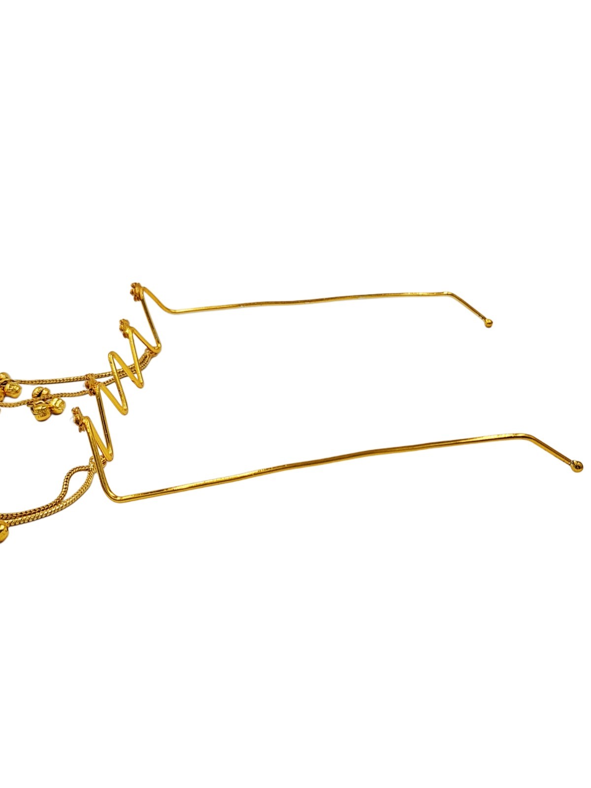 Gold Wire Pearl Wave Face Jewelry Handmade Boho Statement Eye Accessory Facelet