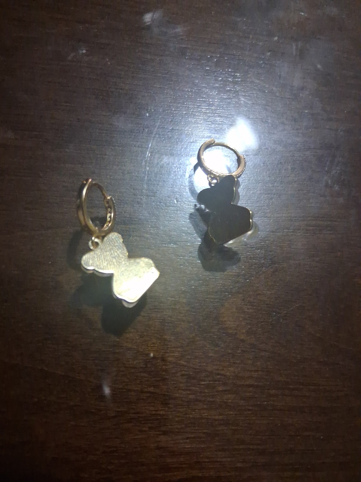 Adorable TEDDY BEAR Rhinestone Gold Clear Dangle Betsey Johnson Earrings