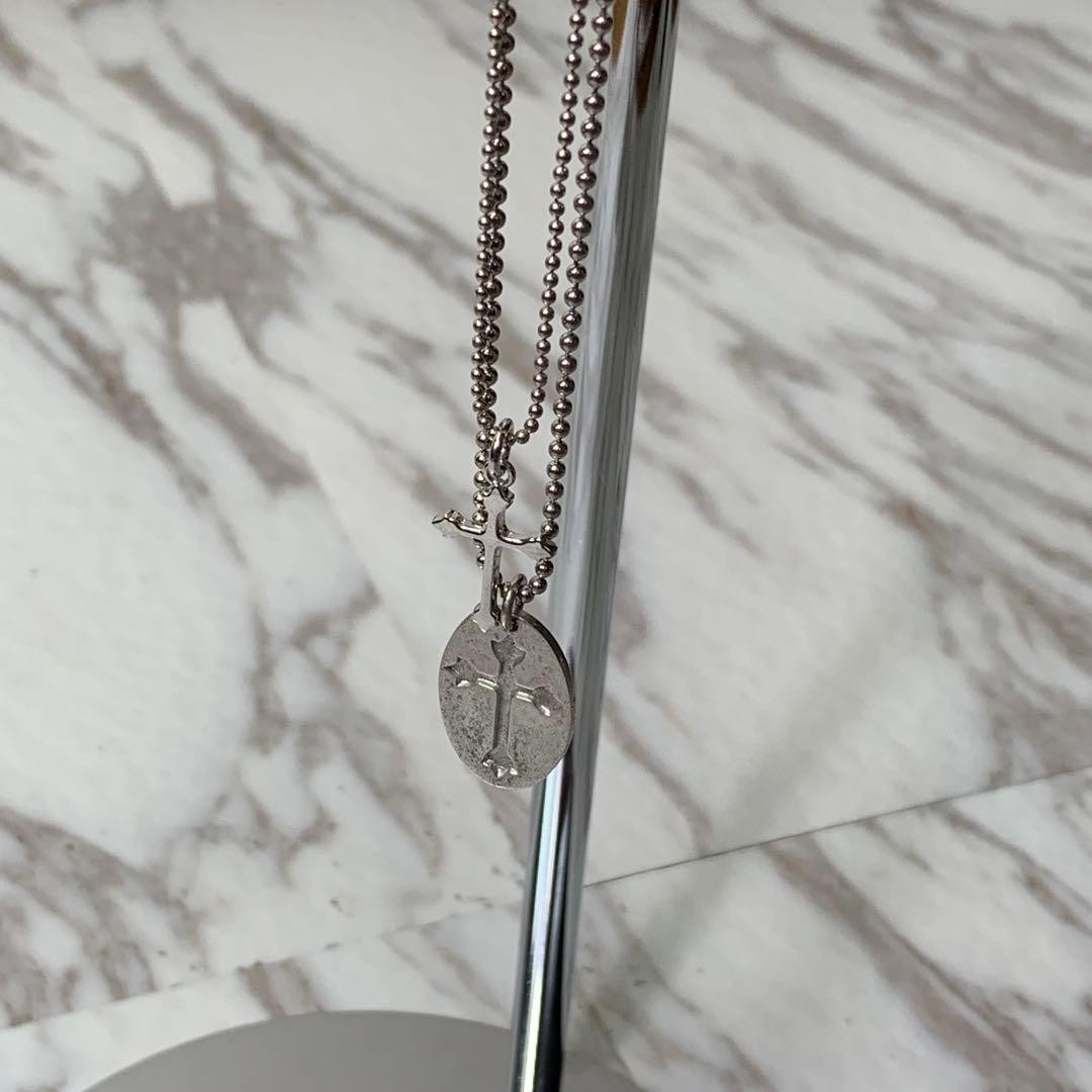 SV925 Double Chain Cross Necklace Y2K
