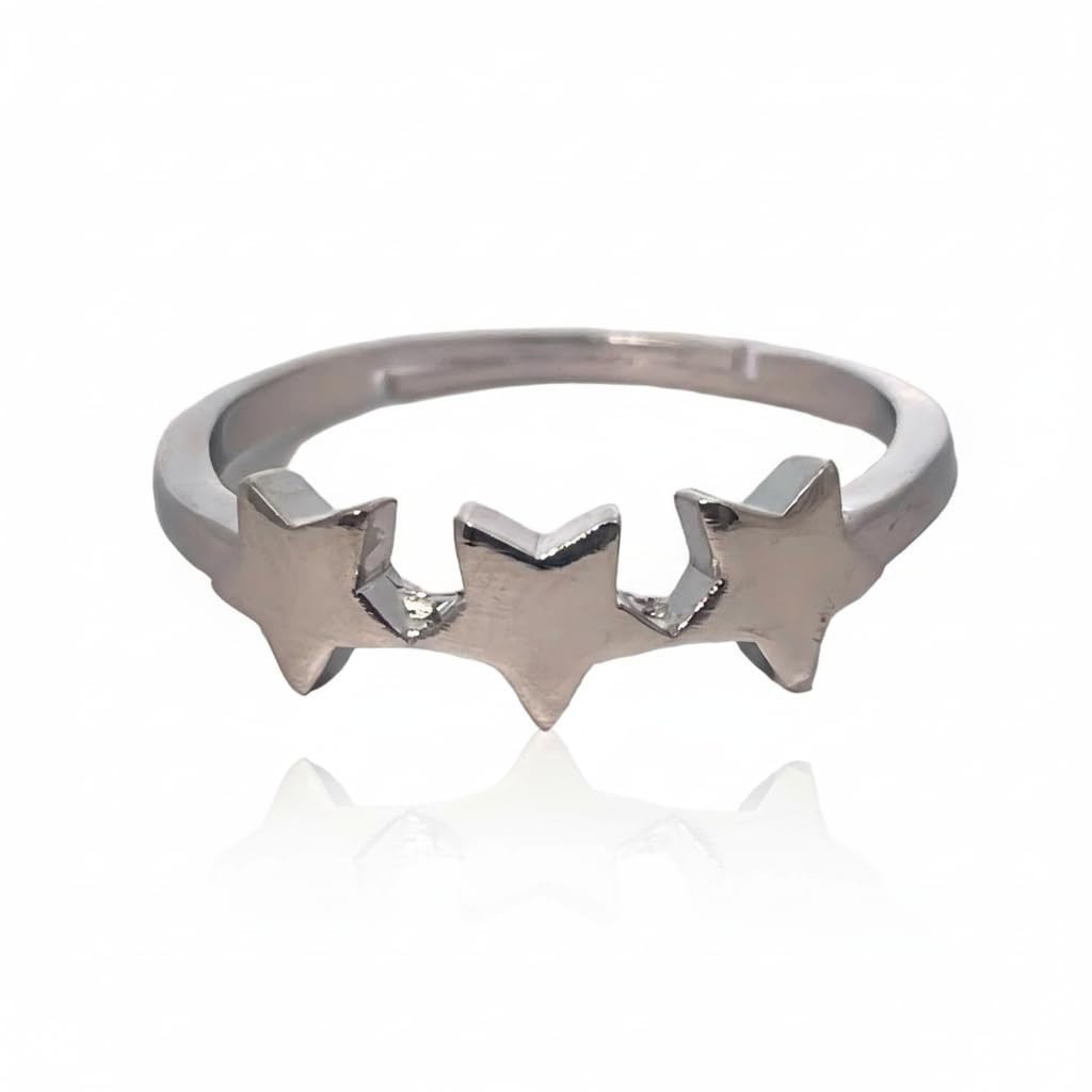 Warm Fortune Star Promise Ring for Her – 18K Gold Plated Cubic Zirconia,Stackabl