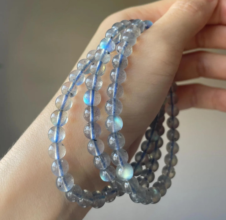 Natural Moonstone Crystal Bracelet 6-7mm Moonstone Beads Healing Crystal Gift