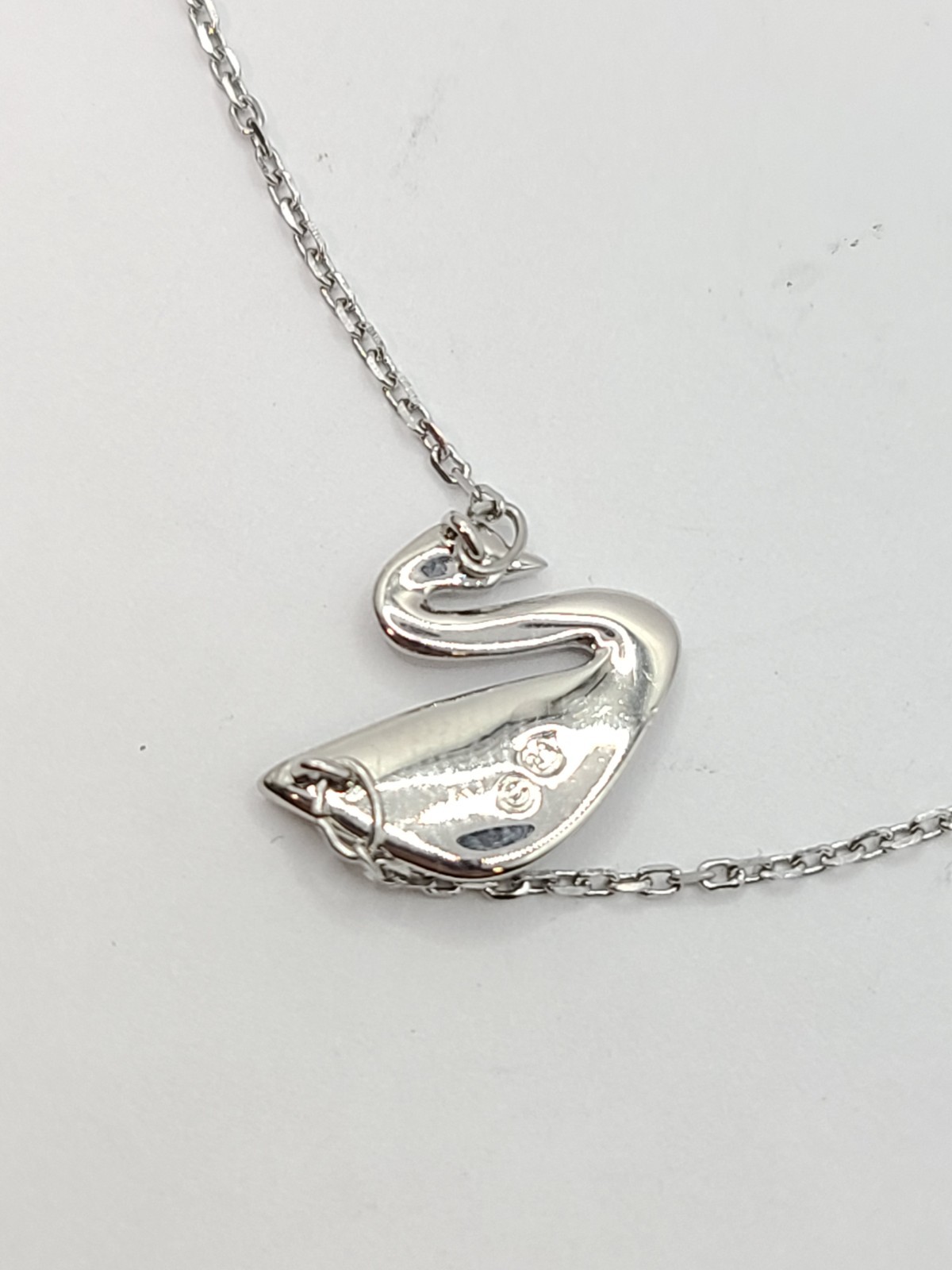 Pave White Topaz Necklace Pendant Classic White Swan