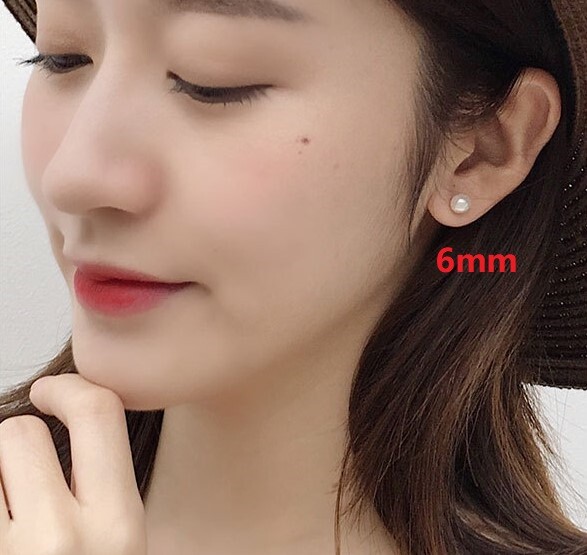 Genuine Cultured Freshwater White Pearl Stud Earrings Gift 925 Sterling Silver