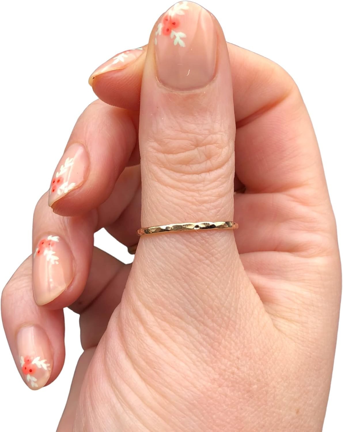 Thin Hammered Gold Rings, Minimalist Stacking Jewelry