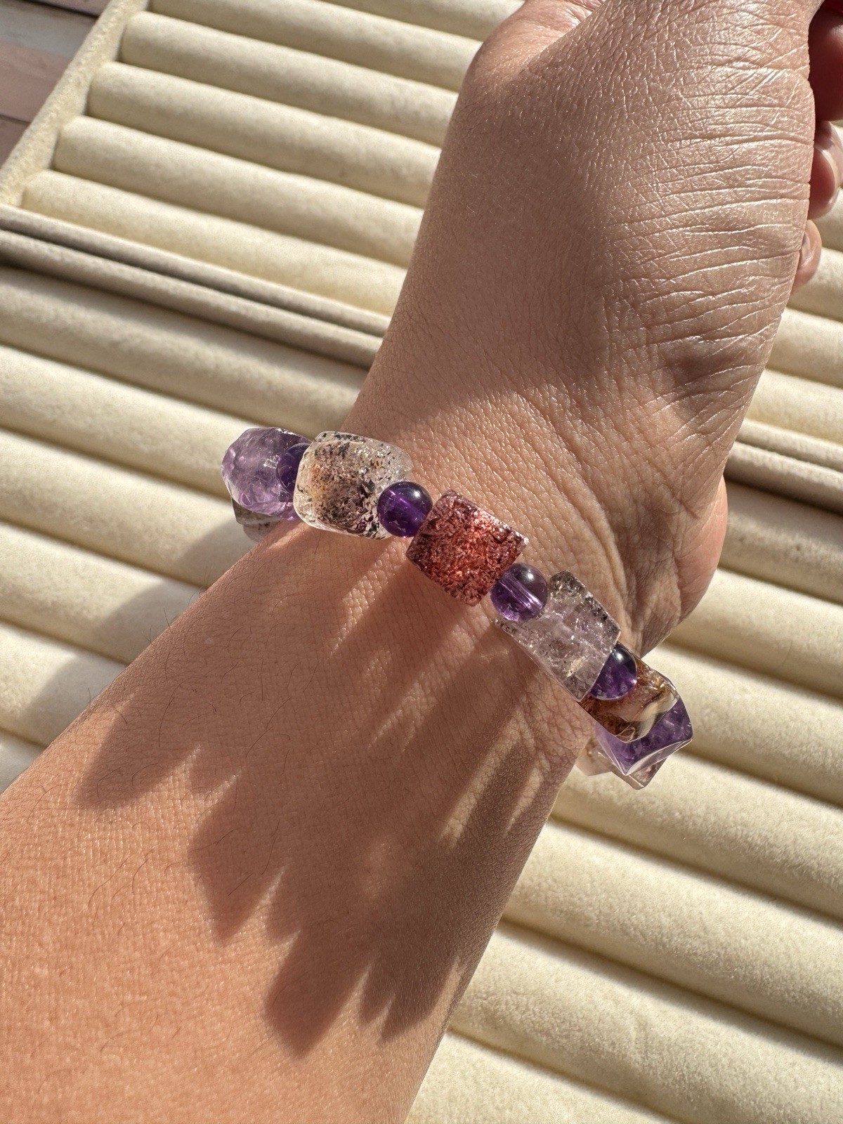 Natural Super Seven Quartz Beads Bracelet