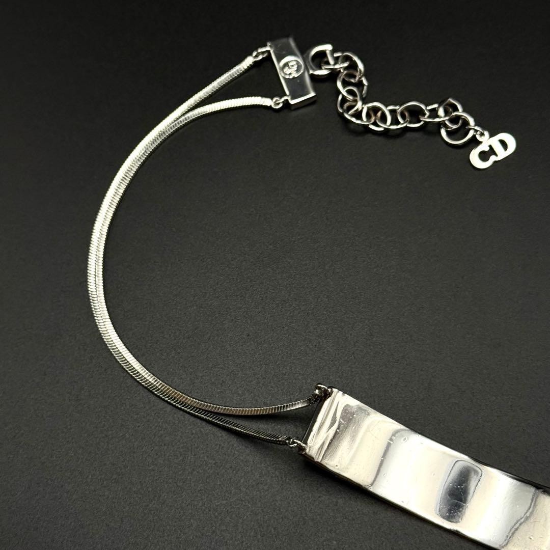 Dior Silver-Tone Red Trottier Choker Necklace Galliano Era 40cm/16in