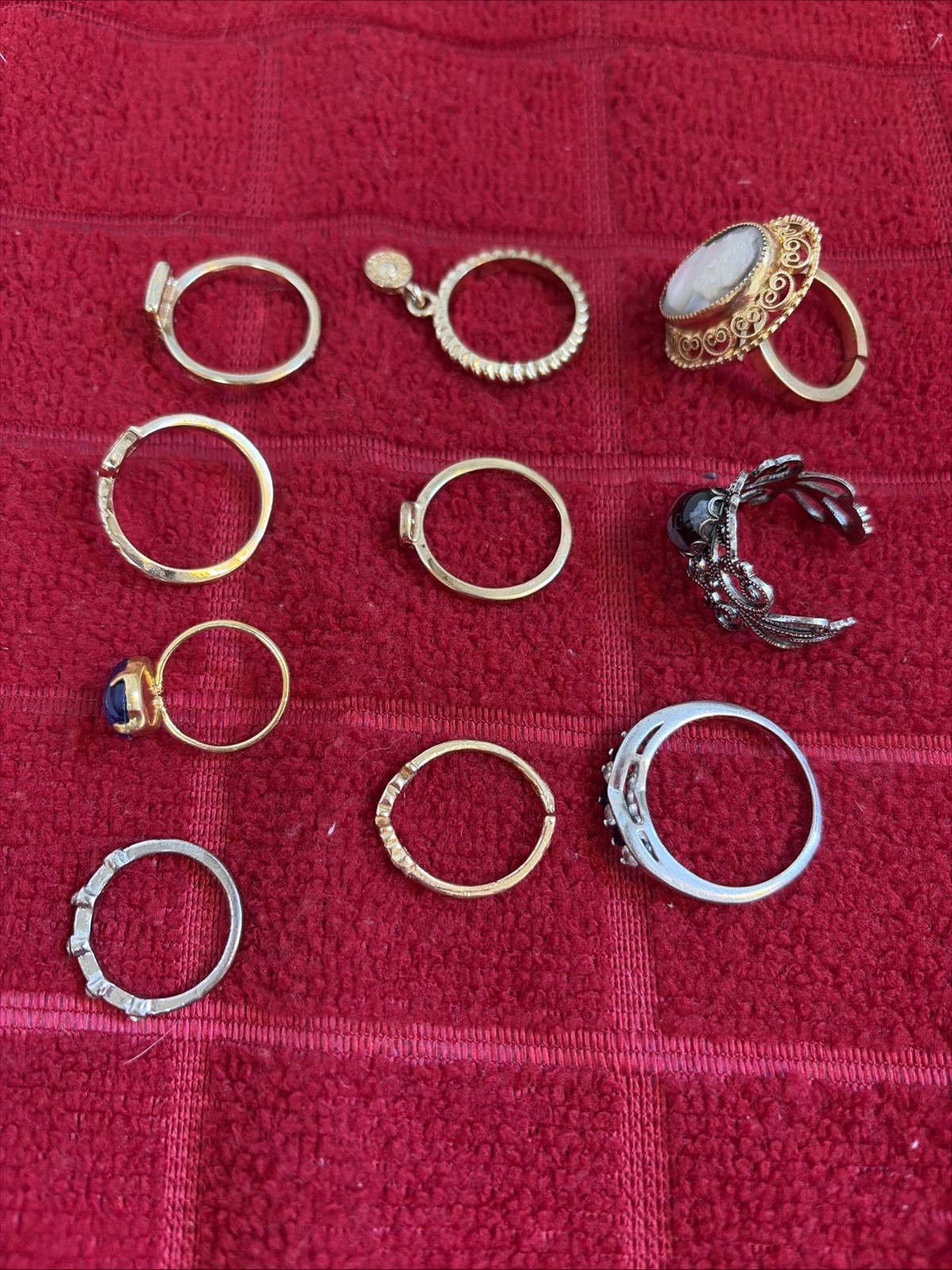 Assorted Fashion Rings Various Sizes Lot of 10