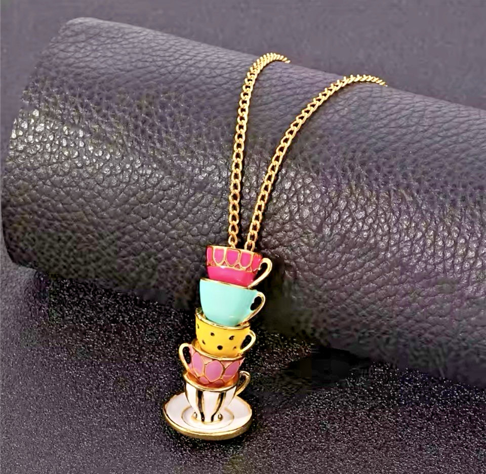 Teacup & Saucer Fashion Necklaces 3 Colors