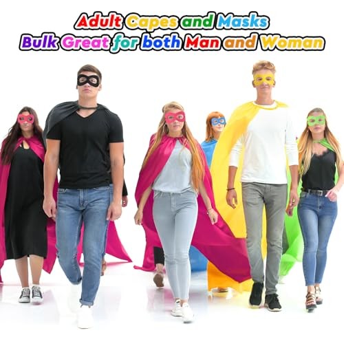 Heroic Party Capes Masks for Adults Women Men Party Capes for 16 Multicolor
