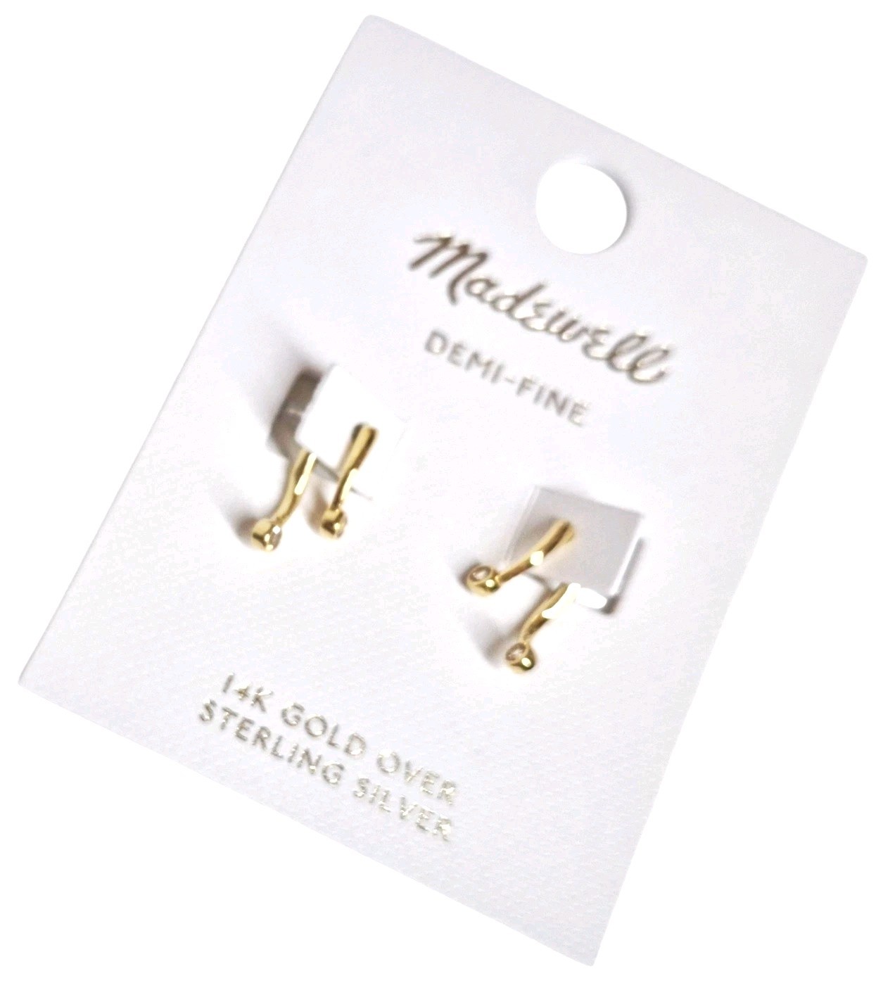 Madewell Demi Fine Crystal Twisted Front Back Earrings White Sapphire NY800 New