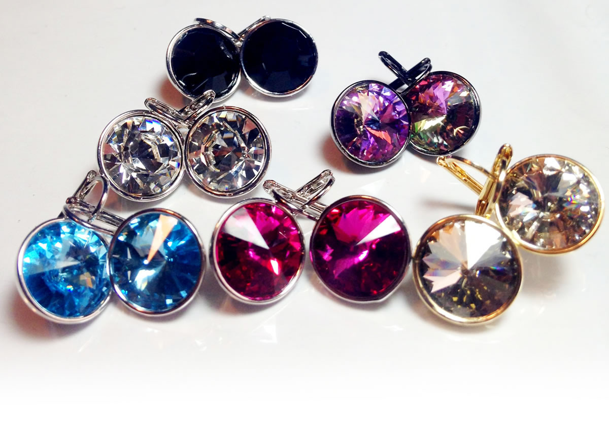 Regular Round Bella Women Crystal Earrings Made with SWAROVSKI® Crystals