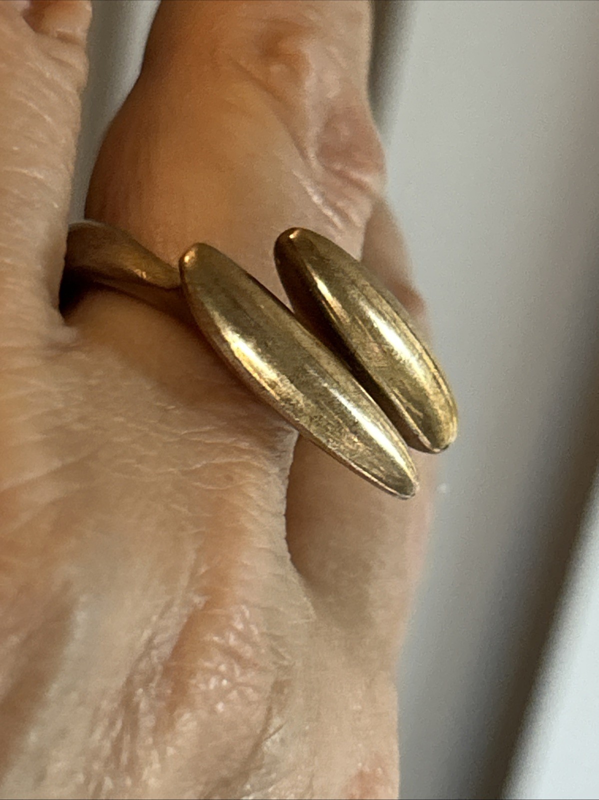 56. Monica Castiglioni MC Bronze Rose gold tone Open Design Ring 13.4g, 6.5-.75s