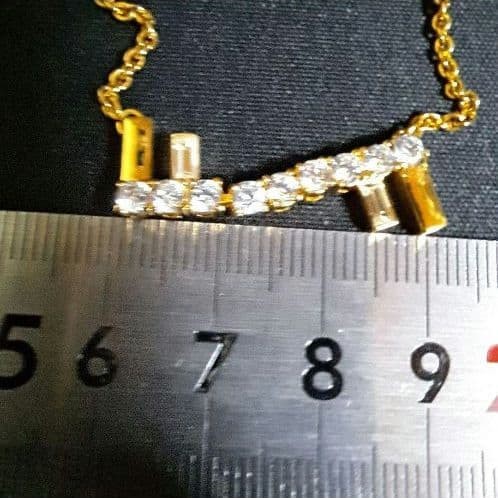 Fendi First Necklace Logo Necklace Gold Crystal Women’s Accessory