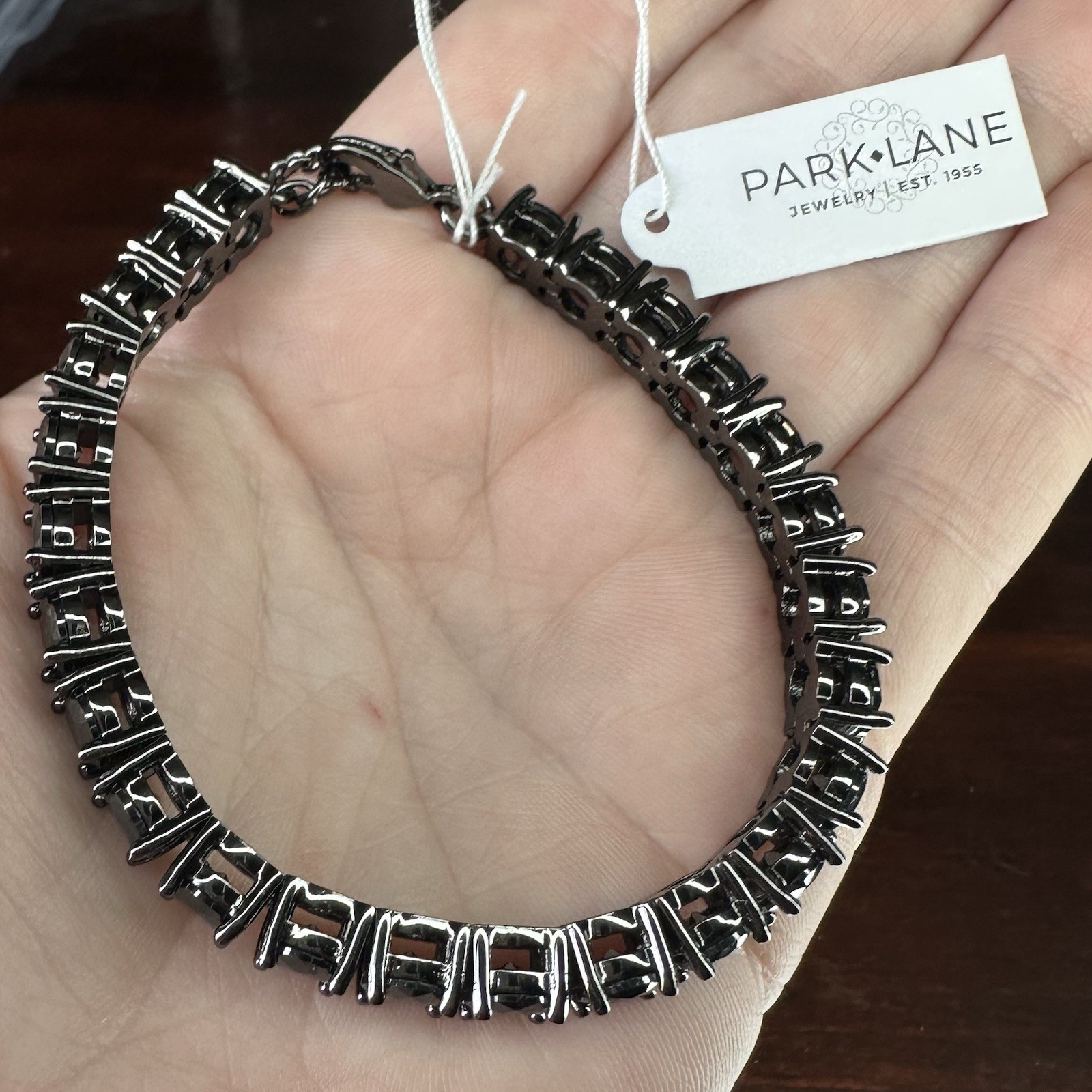 Park Lane Bracelet- Impression- Simulated Black CZ- Hematite Plated