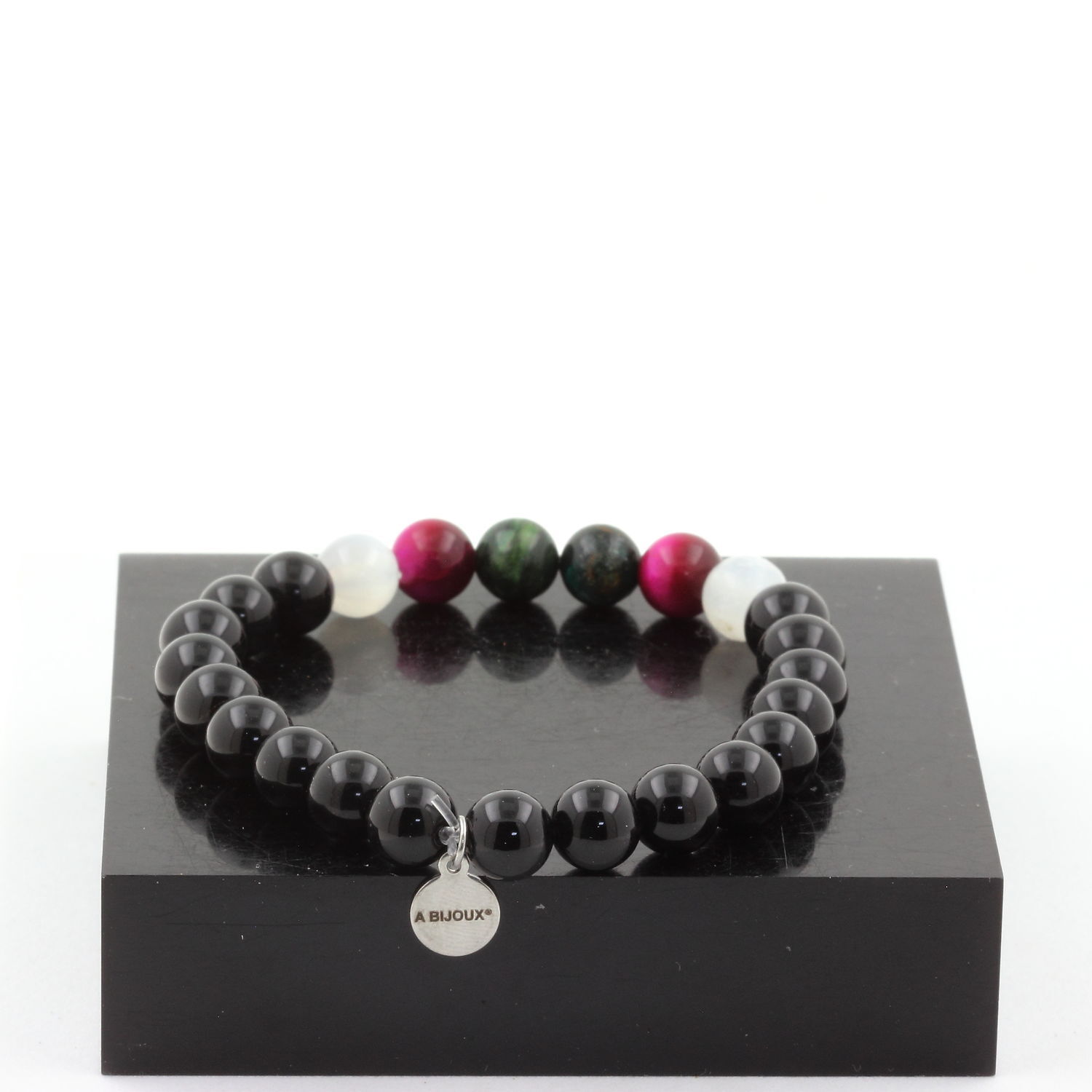 Emerald Bead Bracelet From Zambia + Selenite From Morocco + Tiger Eye Made