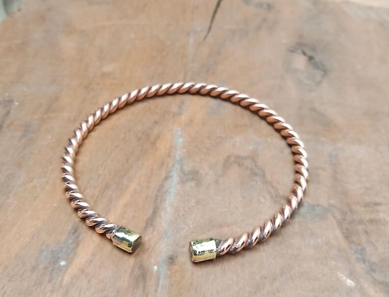 Pure Copper Bracelet Heavy Solid Copper Arthritis Pain Therapy Cuff Bangle