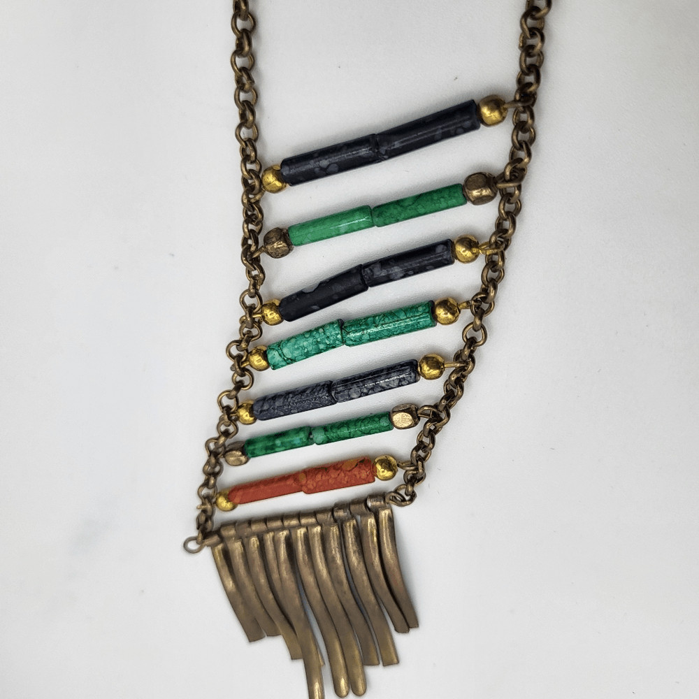 Multicolor Beaded Chain Necklace