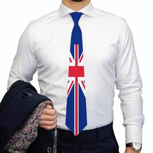 Men’s Novelty Tie Black Neckties for Men Business 8cm United Kingdom Flag