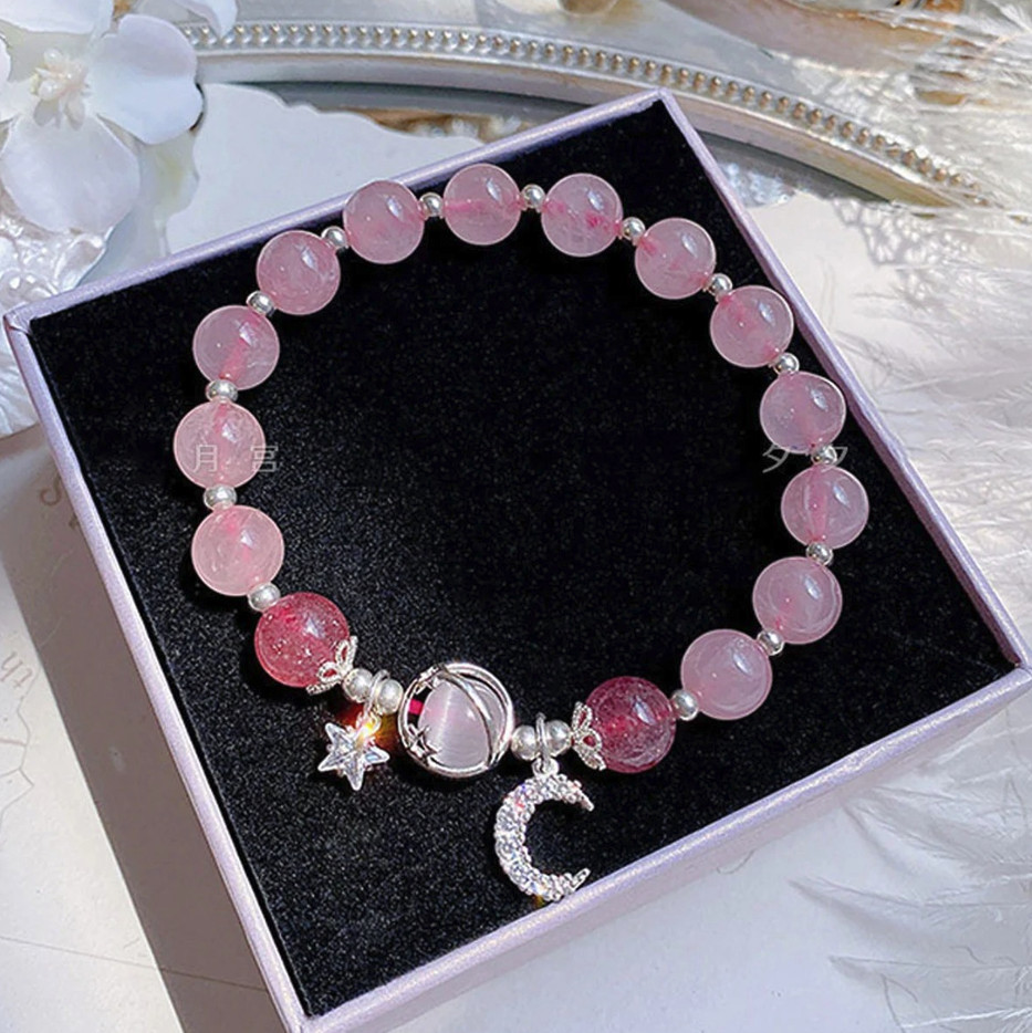 1pc Cat Eye Stone Bracelet Women Grey Moonlight Crystal Bangle – NEW