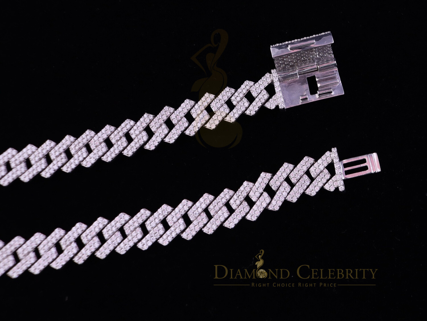 925 Silver 40ct Moissanite White Men’s Cuban Necklace SZ 20inch & 16mm Width