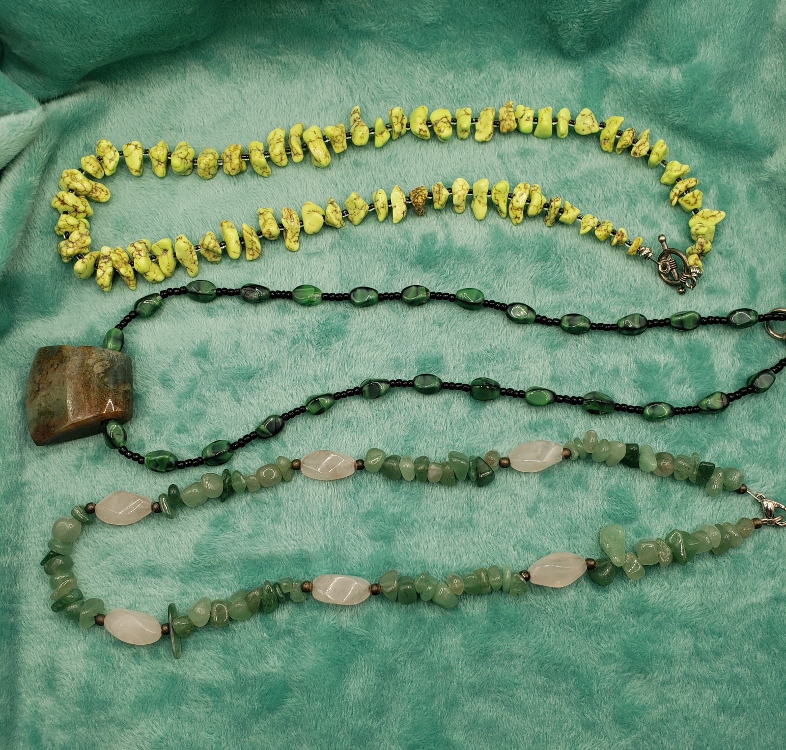 Lot of 5 Artisan Beaded Stone Necklaces Avon Tiger’s Eye EsMor Red Jasper