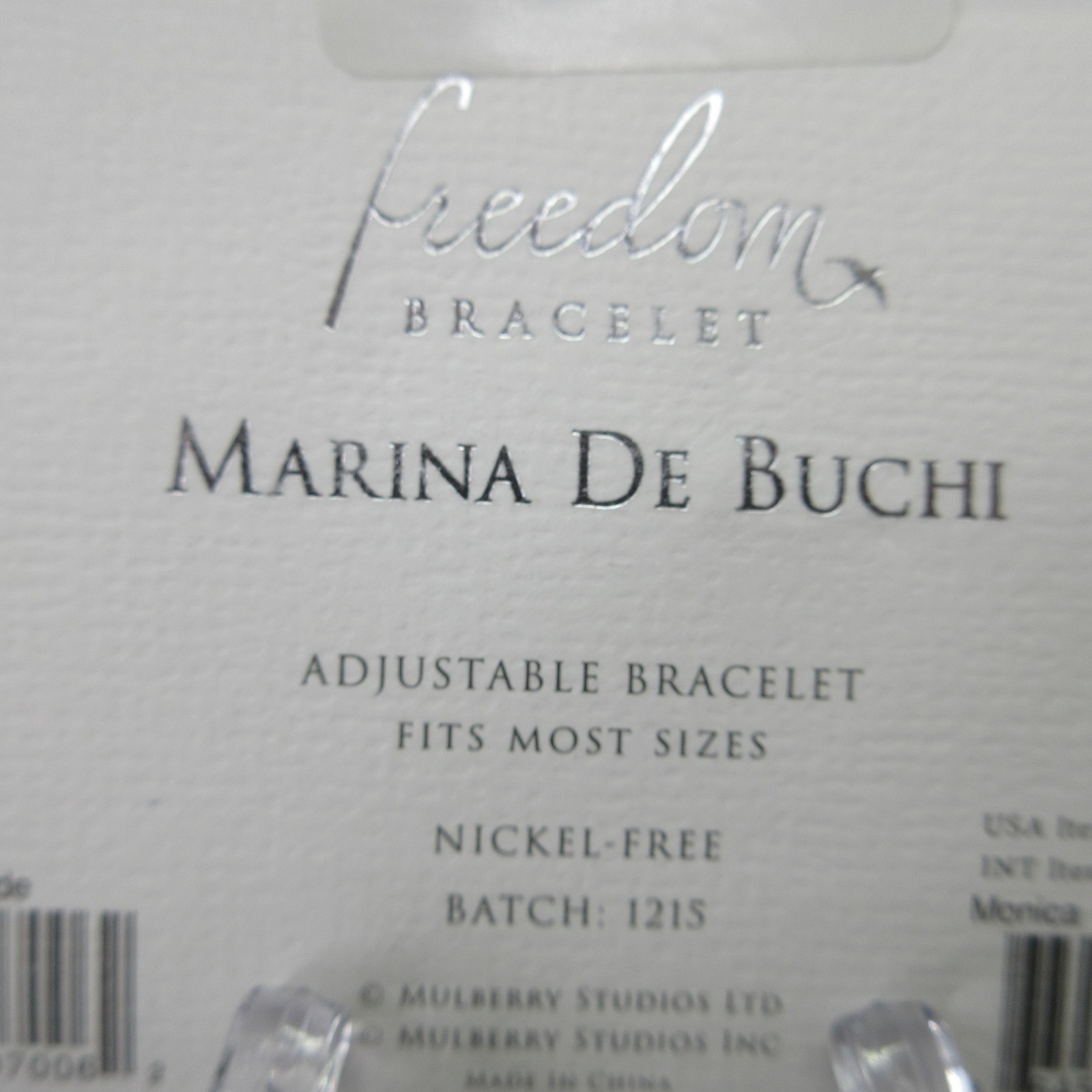 Marina De Buchi Monica Name Bracelet Gold Tone Adjustable Chain Nickel Free
