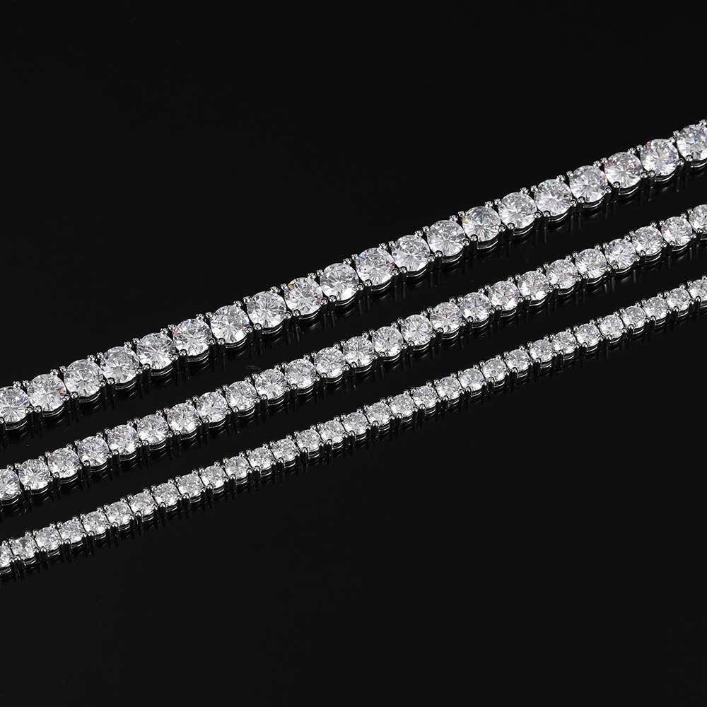 3/4/5MM Premium Iced Out 5A CZ Tennis Necklace bracelet VVS1 Clarity