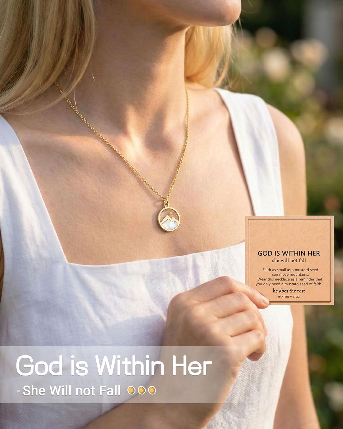 Mustard Seed Faith Necklace Moving Mountains Christian Gift Women Girls