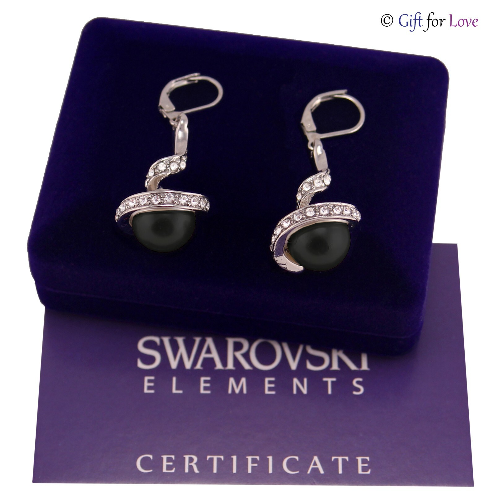 Orecchini donna oro Swarovski Elements originale G4Love perla cristalli eleganti