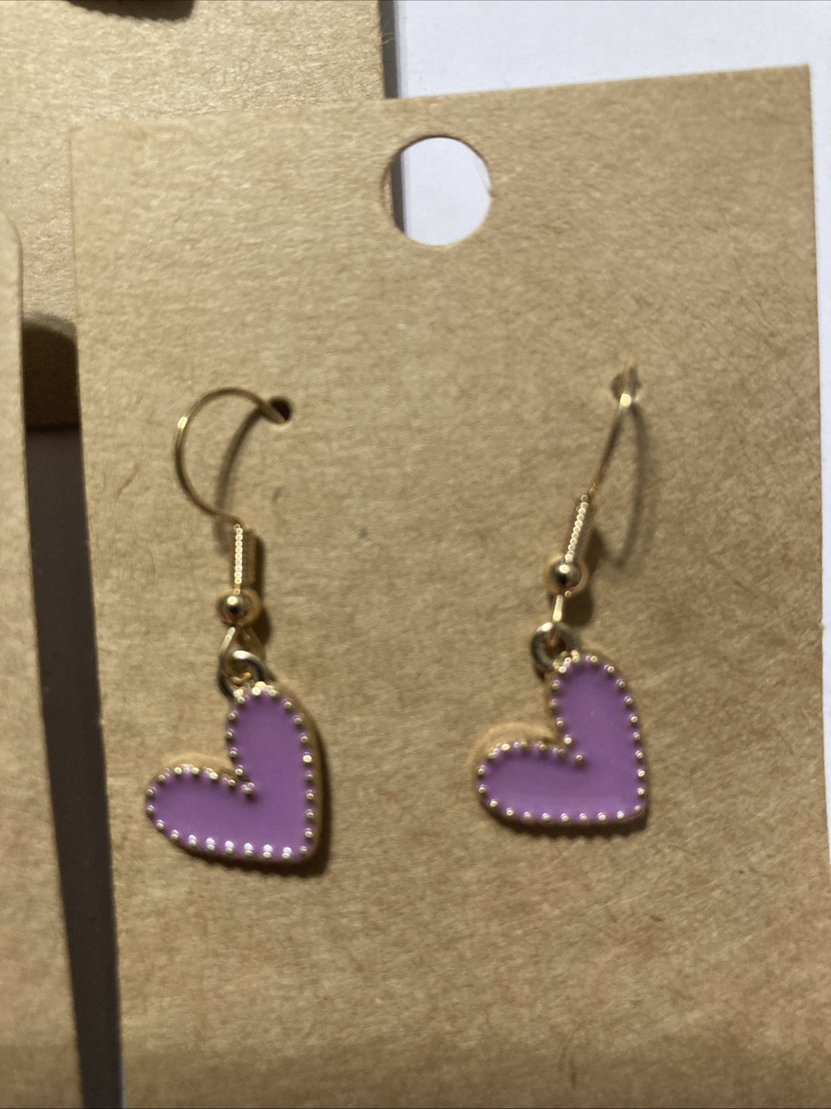 Buyer’s Choice Heart Dangle Earrings Pink Blue Purple Orange Gold Tone Pierced