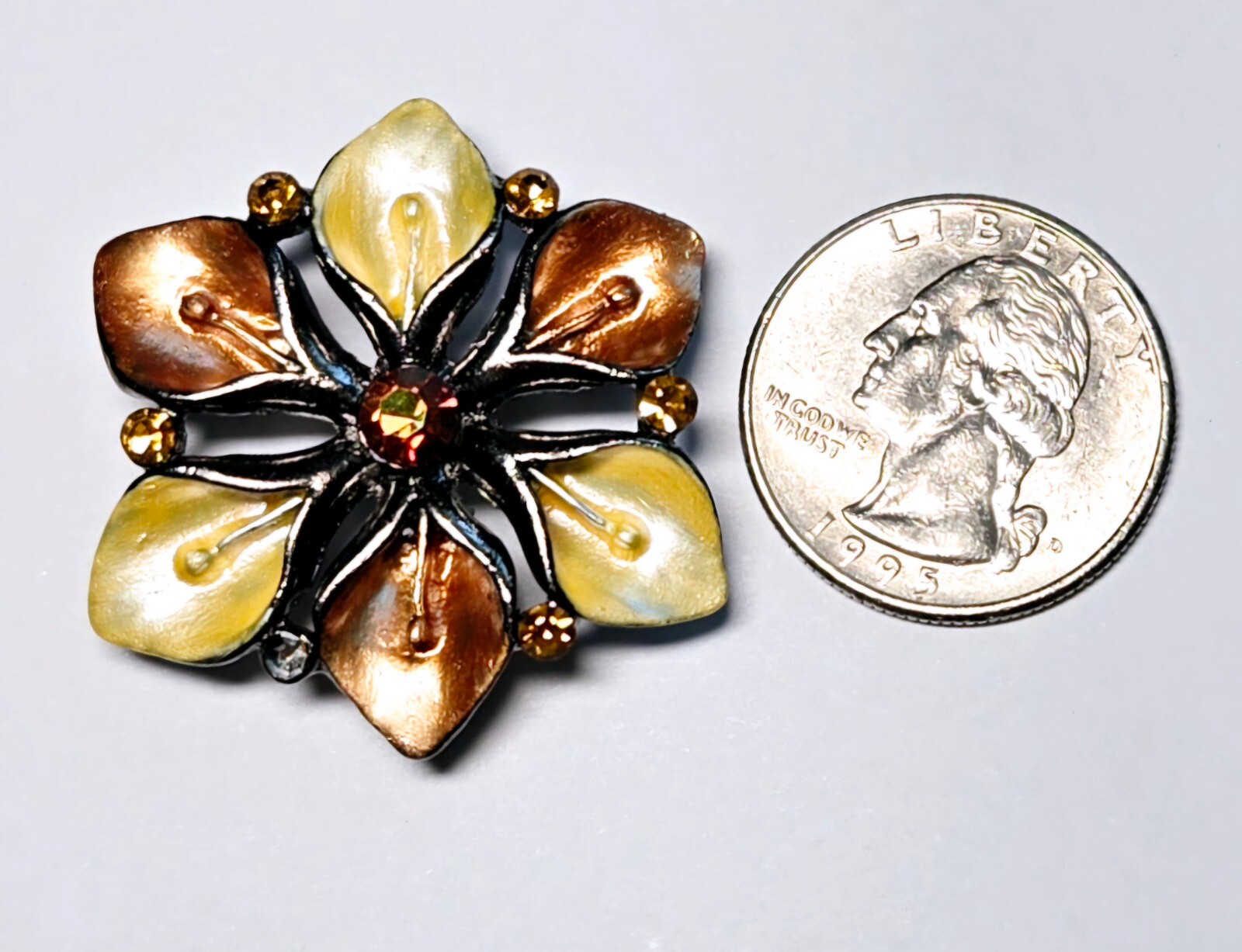 Flower Pendant for Jewelry Making Flower Orange 1.50″ set 3 Slider beads