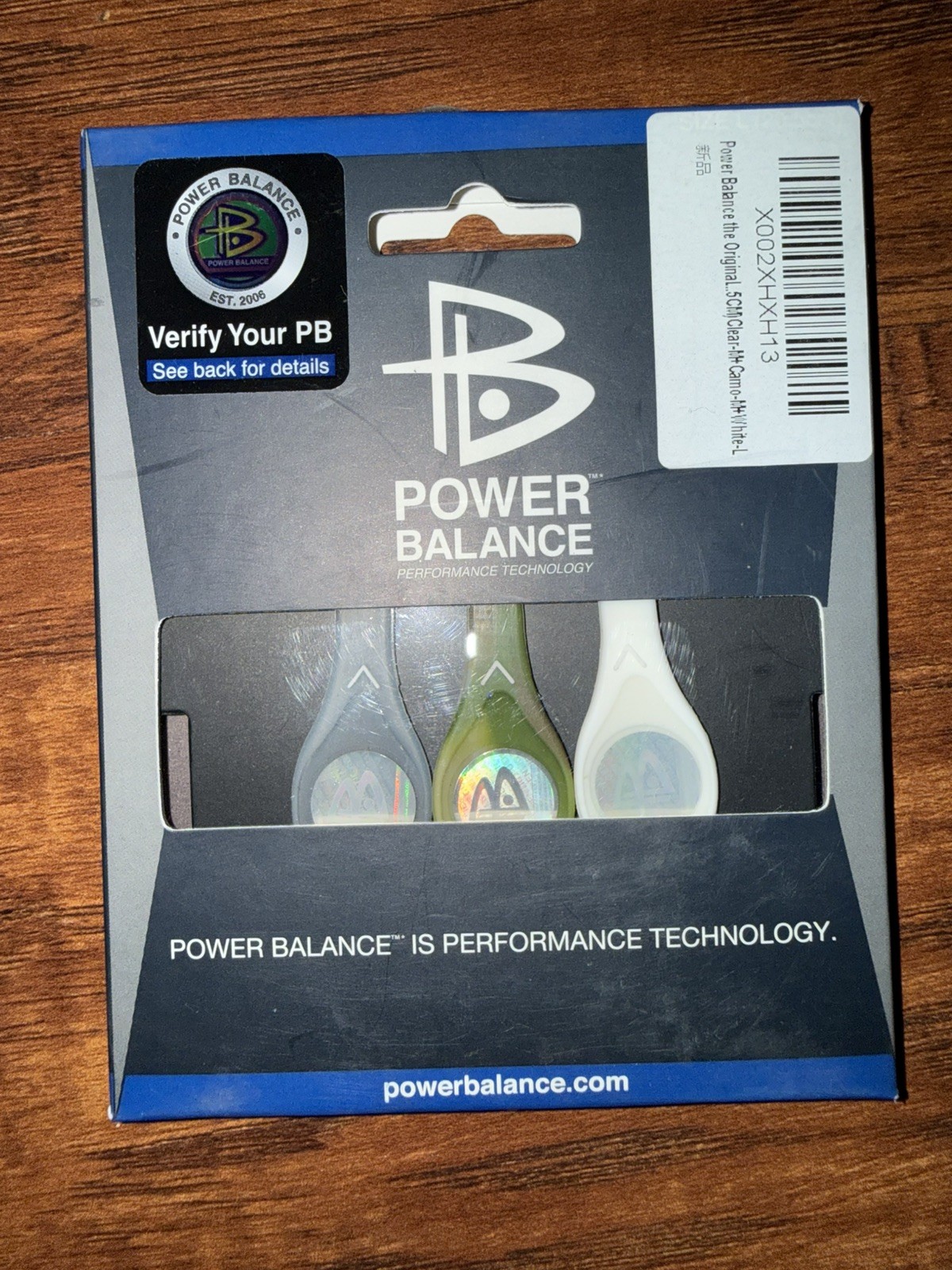 Power Balance 3 Pack ClearM/CamoM/WhiteL Energy Health Band Bracelet New