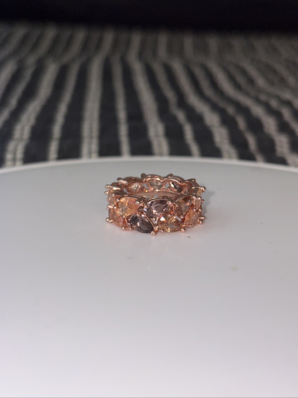 Bomb Party Size 5 RBP7773 The Scattered Band Smokey Topaz CZ RG Plating