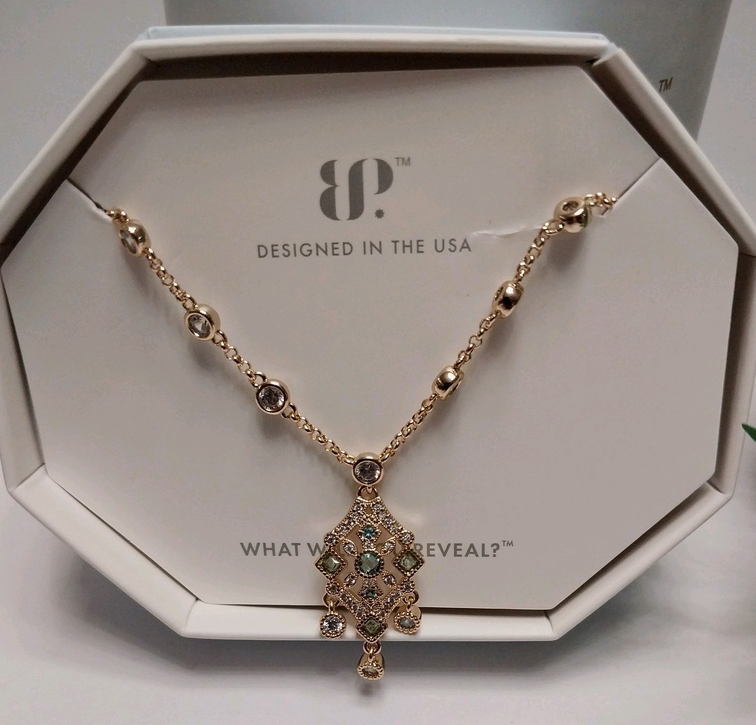 Bomb Party Necklace “Gilded Heirloom” NK98857 Paraiba Tourmaline Gold