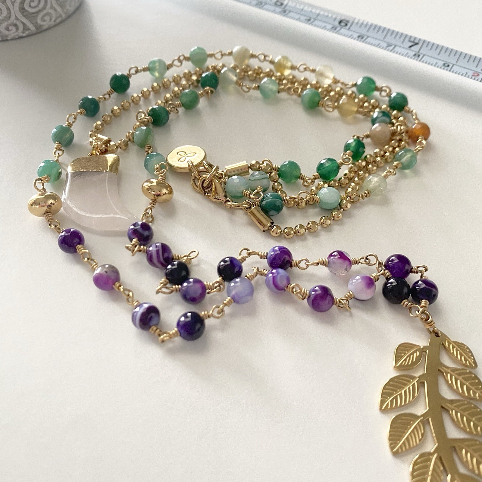 Nature Jewelry Semi Precious Gemstone Leaf Boho Jewelry