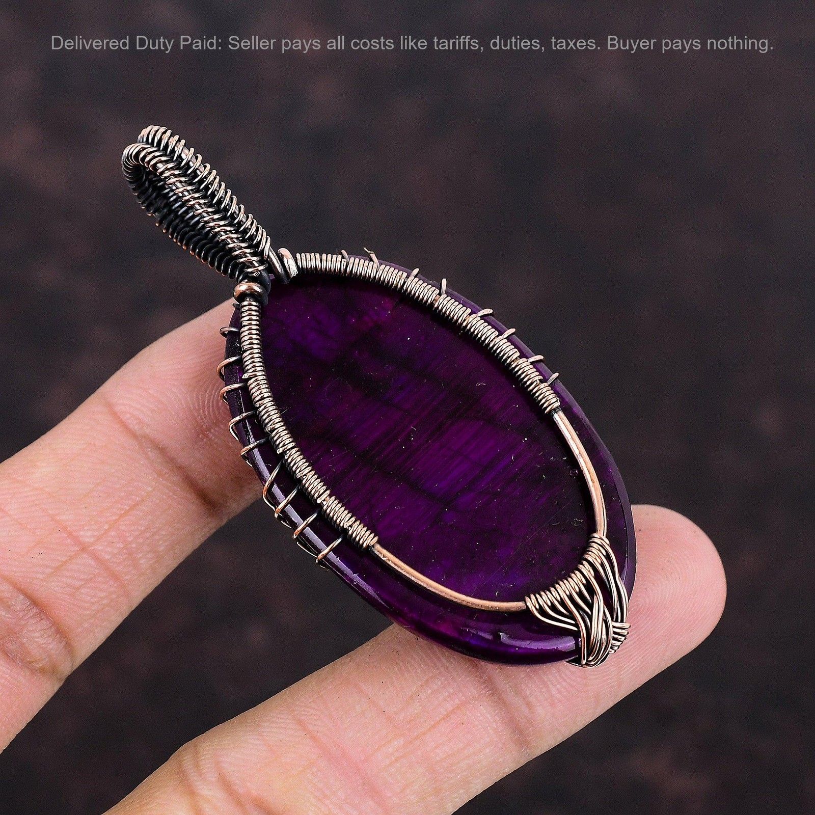 Copper Natural Pink Fire Labradorite Wire Wrapped Tree Of Life Pendant Jewelry