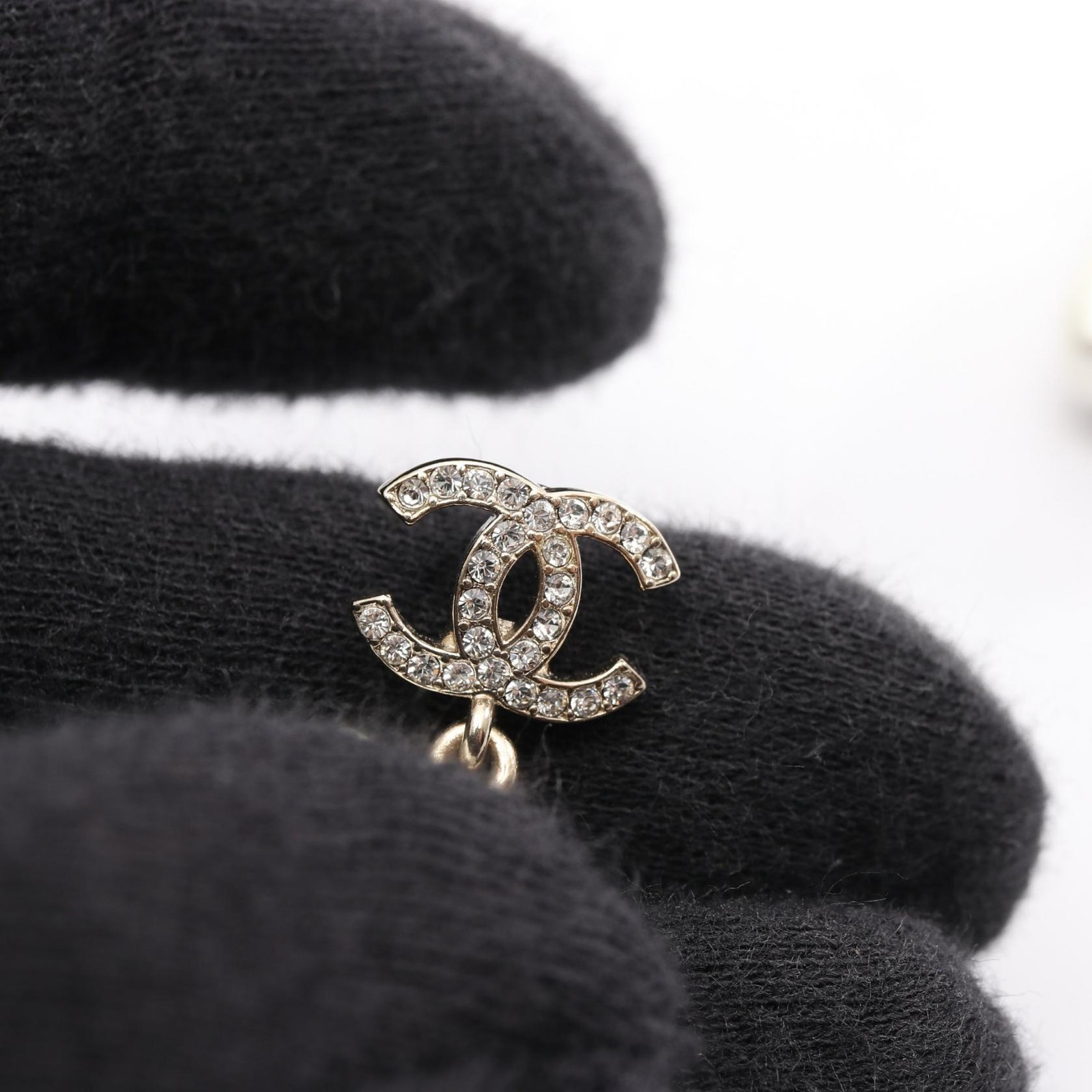 CHANEL COCO Mark No.5 Perfume Bottle Pierced earrings Gold Plated Rhinestone CC