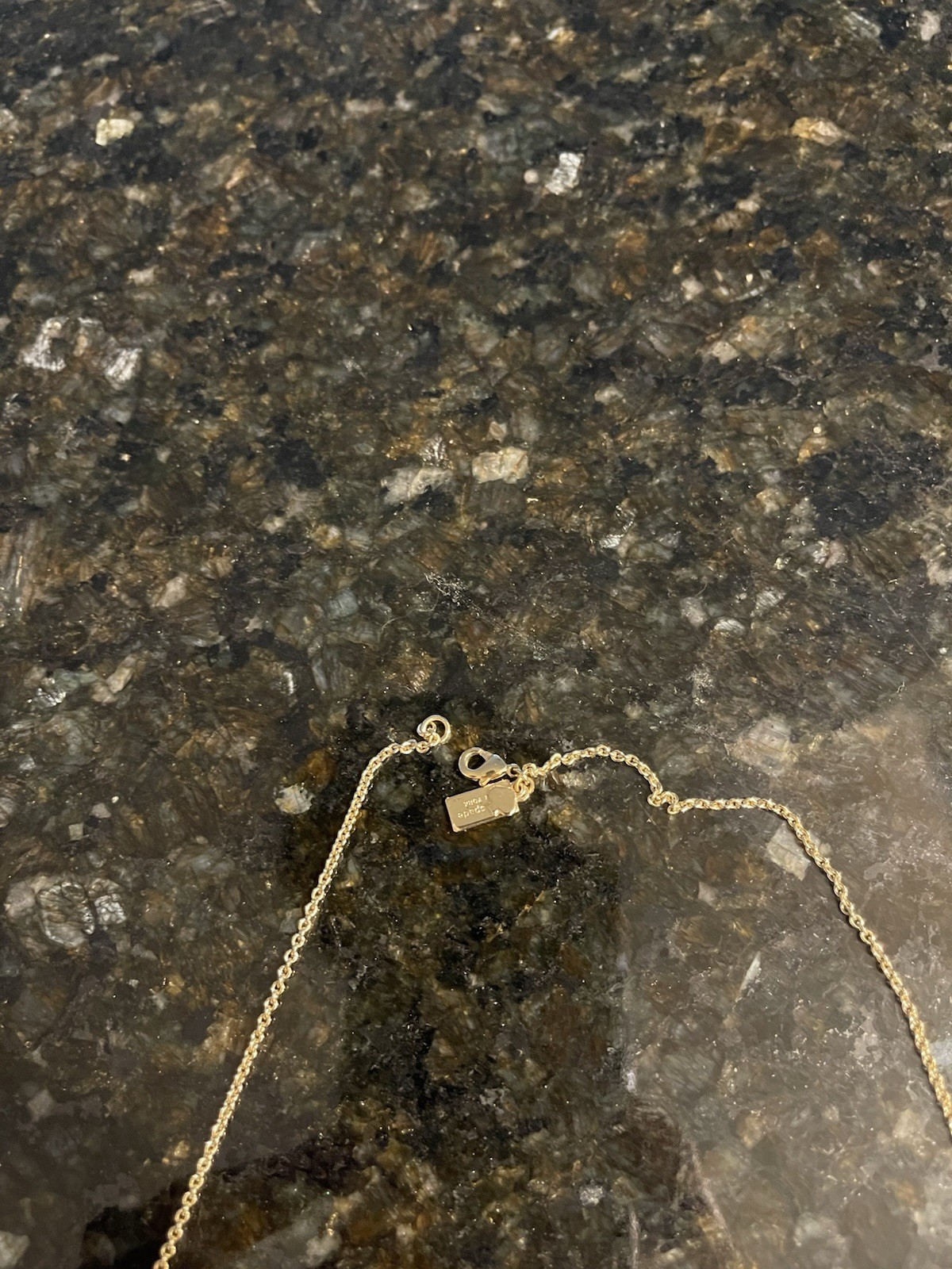 Kate Spade Gold Tone Cable Chain Necklace 30in Pink Enamel Bow Stations