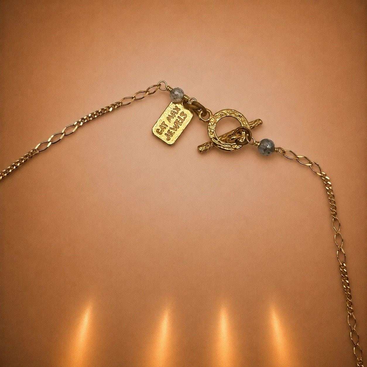 New Cat Max Smoky Blue Druzy Pendant Necklace Gold Tone Long Statement $225