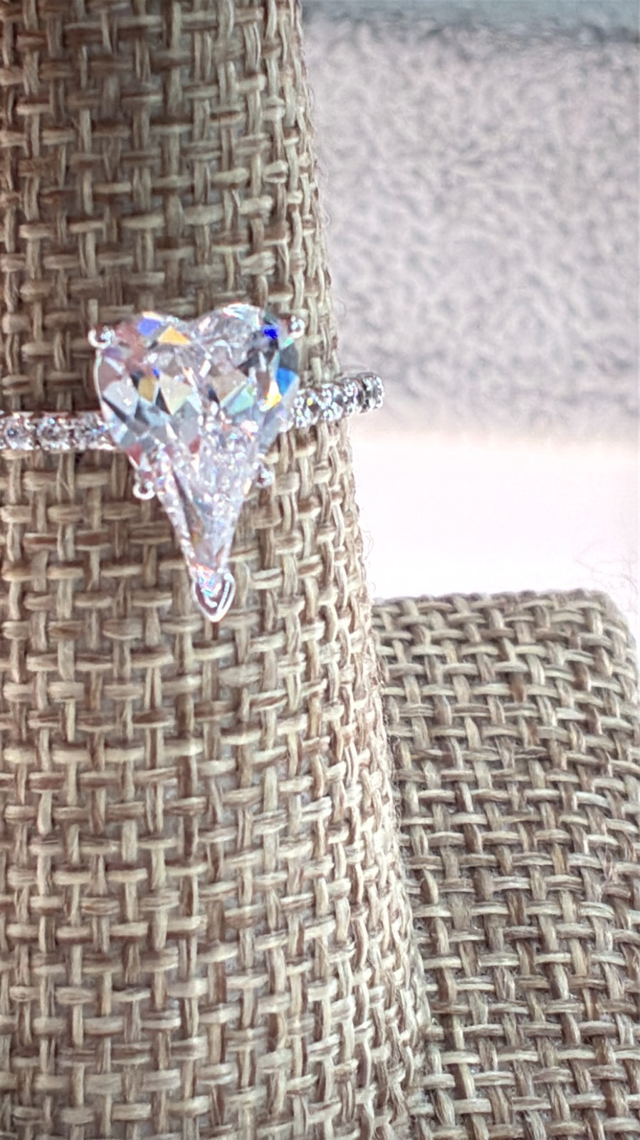 Diamonique Jennifer Miller Heart Ring Pave Stones Sterling Silver Ring Sz 7