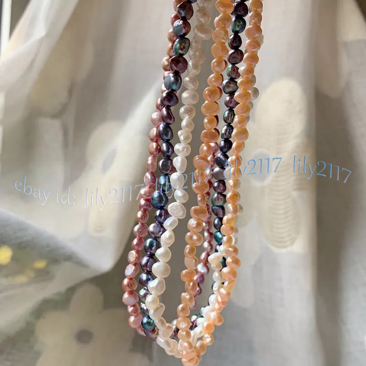 Small 4-5mm Genuine Natural Multicolor Freshwater Baroque Pearl Necklace 14-48”