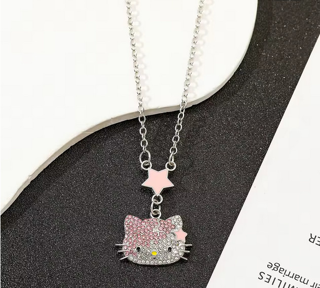 Hello Kitty Bling Necklace Pink New